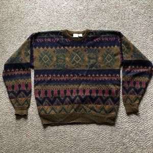 VTG 90s sweater grunge Aztec inspired print